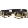vidaXL Salon de jardin 9 pcs bois de pin impr&eacute;gn&eacute;