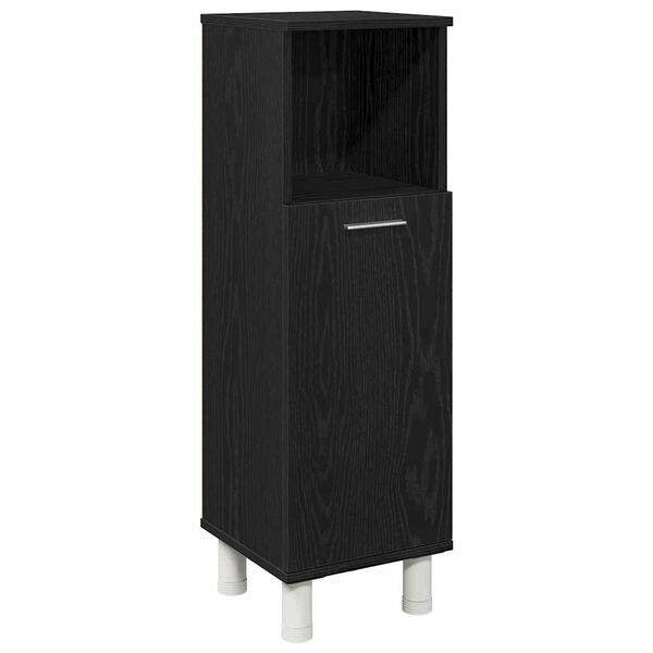 vidaXL Cabinet de salle de bain avec porte Chêne noir 30 x 30 x 95 cm
