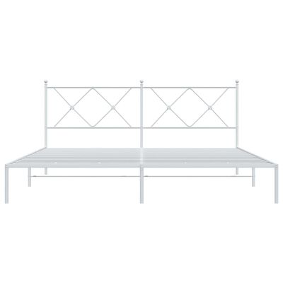 vidaXL Cadre de lit métal sans matelas et tête de lit blanc 180x200 cm