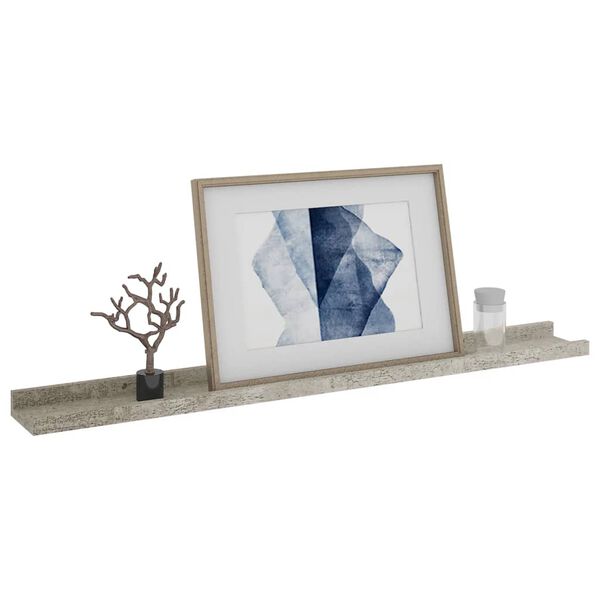 vidaXL &Eacute;tag&egrave;res murales 4 pcs Gris b&eacute;ton 80x9x3 cm
