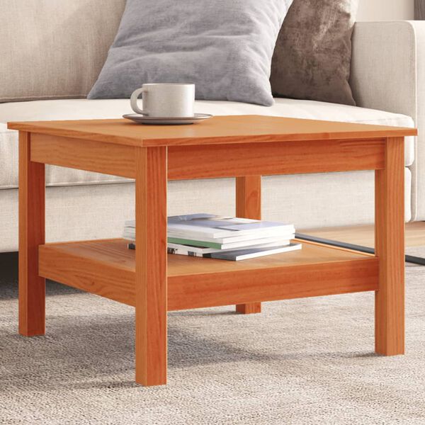 vidaXL Table basse cire marron 55x55x40 cm bois massif de pin