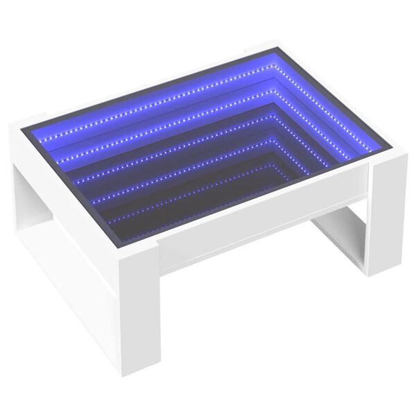 vidaXL Table basse avec LED infini blanc 70x53x30 cm