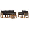 vidaXL Ensemble de canap&eacute;s d'ext&eacute;rieur 6 pc Naturel et noir