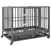 vidaXL Cage pour chien avec roues et toit Acier 102x72x85 cm