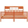 vidaXL Lit biblioth&egrave;que sans matelas cire marron 200x200 cm pin massif
