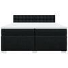 vidaXL Sommier &agrave; lattes de lit avec matelas Noir 200x200 cm Tissu