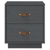 &nbsp;vidaXL Tables de chevet 2 pcs Gris 40x34x45 cm Bois de pin massif