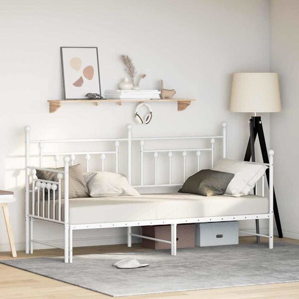 vidaXL Cadre de lit de jour Blanc 75 x 190 cm Acier