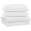 vidaXL Couette avec oreiller 3 pcs Blanc Microfibre