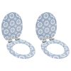 vidaXL lot de 2 Si&egrave;ges WC MDF Couvercle &agrave; fermeture douceur Porcelaine