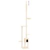 vidaXL Arbre &agrave; chat du sol au plafond Cr&egrave;me 258,5-284,5 cm