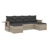 vidaXL Salon de jardin 6 pcs avec coussins gris clair r&eacute;sine tress&eacute;e