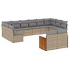 vidaXL Salon de jardin avec coussins 12 pcs beige r&eacute;sine tress&eacute;e