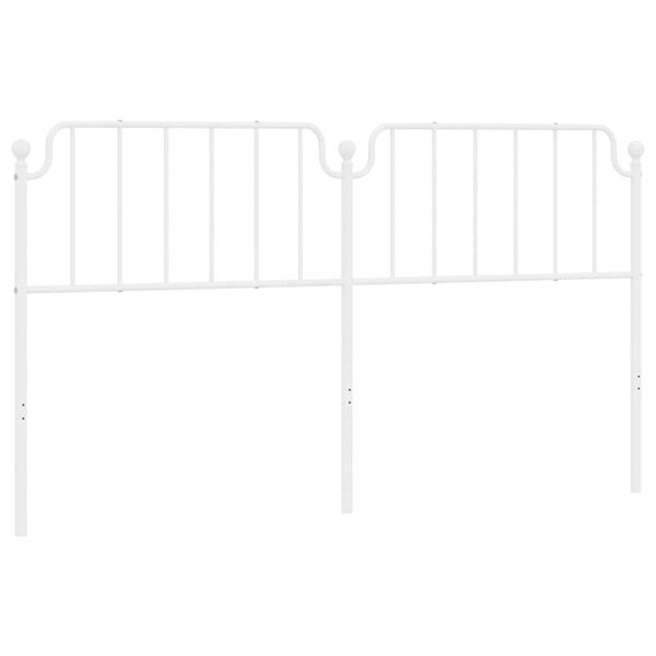 vidaXL T&ecirc;te de lit de remplacement m&eacute;tal blanc 180 cm