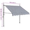 vidaXL Auvent manuel r&eacute;tractable avec LED 150 cm Bleu et blanc