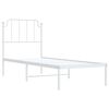 vidaXL Cadre de lit m&eacute;tal sans matelas avec t&ecirc;te de lit blanc 80x200cm