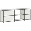 vidaXL Ensemble de rangement cuisine avec &eacute;tag&egrave;re 3 pcs Blanc Acier