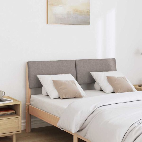 vidaXL T&ecirc;te de lit capitonn&eacute;e Taupe 120 cm Pin massif