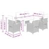 vidaXL Ensemble &agrave; manger de jardin et coussins 7 pcs beige poly rotin