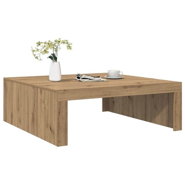 vidaXL Table basse chêne artisanal 100x100x35 cm bois d'ingénierie