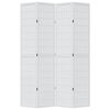 vidaXL Cloison de s&eacute;paration 4 panneaux blanc bois de paulownia massif