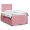 vidaXL Sommier &agrave; lattes de lit avec matelas Rose 120x200 cm Velours