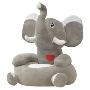 vidaXL Chaise en peluche pour enfants &Eacute;l&eacute;phant gris