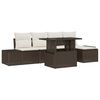 vidaXL Ensemble de canap&eacute; de jardin 6 pc Marron et Cr&egrave;me polyrotin