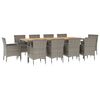 vidaXL Ensemble &agrave; manger de jardin 11pcs avec coussins gris poly rotin