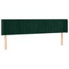 vidaXL T&ecirc;te de lit avec oreilles Vert fonc&eacute; 163x16x78/88 cm Velours