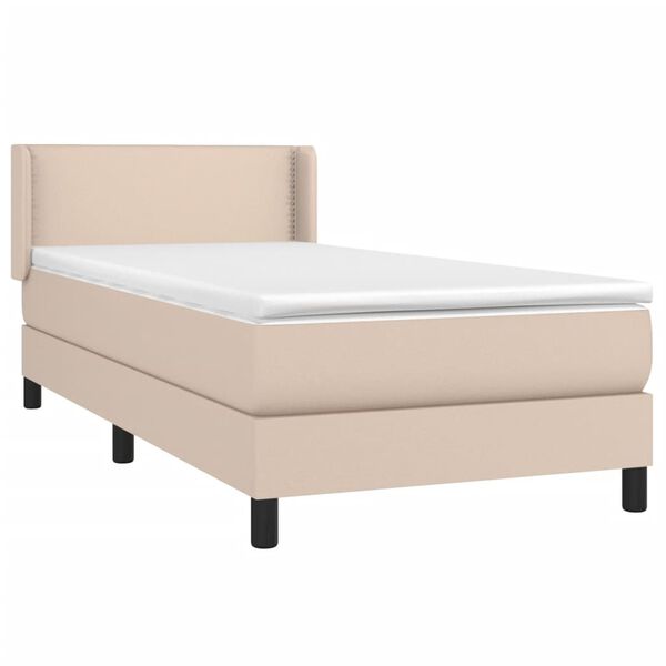 vidaXL Sommier &agrave; lattes de lit avec matelas Cappuccino 80x200 cm