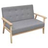 vidaXL Canap&eacute; &agrave; 2 places Tissu Gris clair