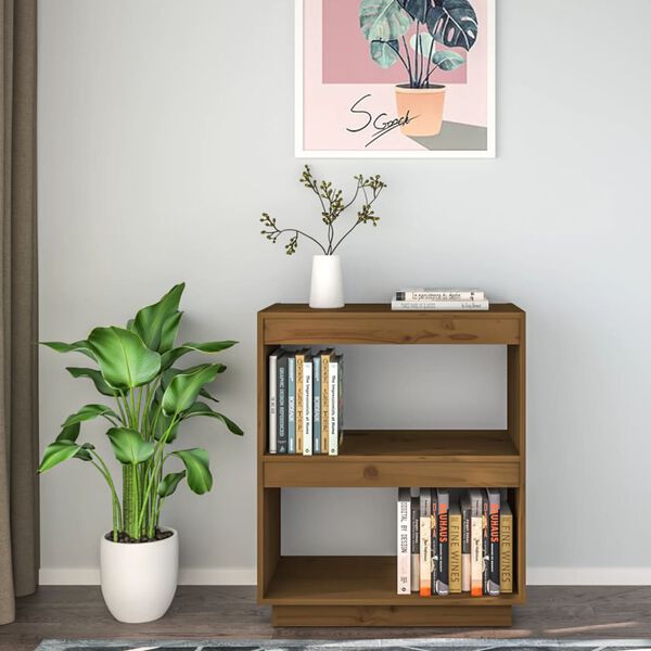 vidaXL Biblioth&egrave;que Marron miel 60x35x71 cm Bois de pin massif