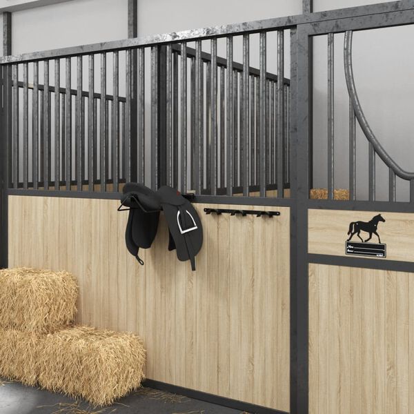 vidaXL Porte-bride pour 3 brides noir fer