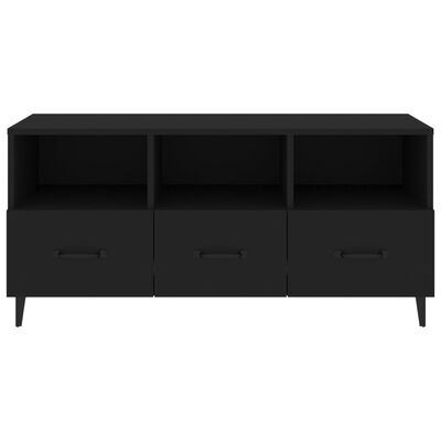 vidaXL Meuble TV Noir 102x35x50 cm Bois d'ingénierie