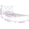 vidaXL Cadre de lit m&eacute;tal sans matelas avec t&ecirc;te de lit noir 90x200 cm