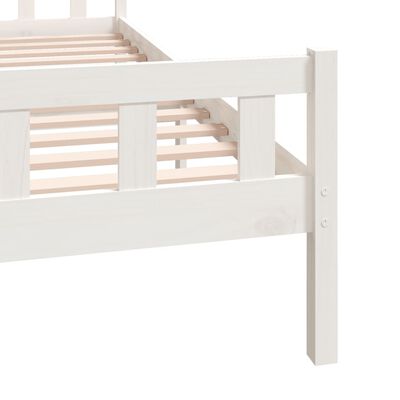 vidaXL Cadre de lit blanc bois massif 160x200 cm