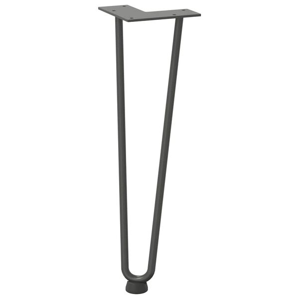 vidaXL Pieds en épingle à cheveux pour table basse 4 pièces Anthracite 42 cm Acier massif
