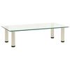 322763 vidaXL TV Stand Transparent 60x35x17 cm Tempered Glass