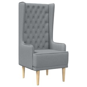 vidaXL Chaise &agrave; dossier haut avec boutons capitonn&eacute;s Gris clair Tissu