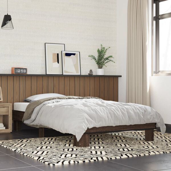 vidaXL Cadre de lit sans matelas ch&ecirc;ne marron 100x200 cm
