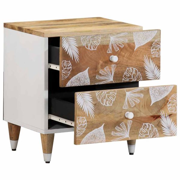 vidaXL Table de chevet 40x33,5x46 cm bois de manguier solide