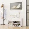 vidaXL Banc &agrave; chaussures Blanc brillant 80x30x45 cm Bois d'ing&eacute;nierie