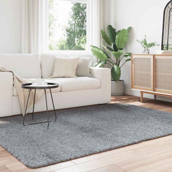 vidaXL Tapis shaggy &agrave; poils longs NAVARRA gris clair 160x230 cm