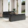 vidaXL Ensemble de canapé de jardin 9 pcs Noir Poly rotin