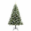 vidaXL Sapin de No&euml;l artificiel &agrave; charni&egrave;re avec neige en flocons