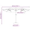 vidaXL Parasol de jardin &agrave; double t&ecirc;te avec LED taupe 449x265 cm