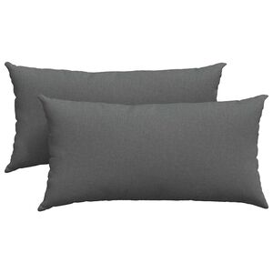 vidaXL Coussins de canap&eacute; 2 pcs Gris fonc&eacute; 80 x 40 cm tissu