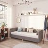 vidaXL Lit avec matelas et USB Gris clair Tissu 90x200 cm