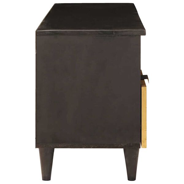 vidaXL Meuble TV Noir et or 100 x 33 x 46 cm Bois d'ing&eacute;nierie